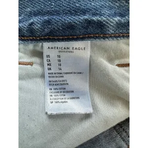 American Eagle 100% Cotton Medium Wash Cuff Mom Denim Jeans Shorts 10 thumbnail 5