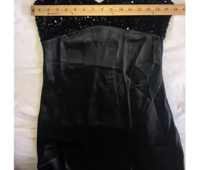 Maxi Dress Womens Size M Black Sleeveless Satin Sequins Prom Formal Evening Event thumbnail 4