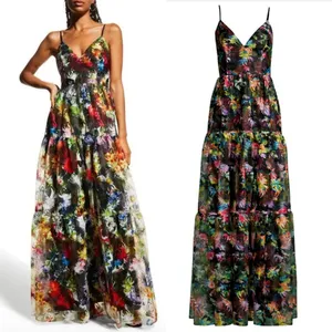 Aidan Mattox V-Neck Sleeveless‎ Embroidered Gown US 2 Formal Prom Evening thumbnail 2