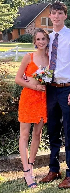 orange homecoming dress thumbnail 1