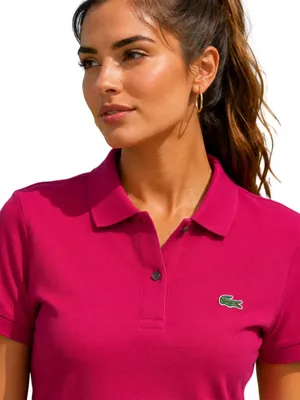 Lacoste Classic Fit Short Sleeve Polo Shirt Womens 40 Medium Fuchsia Pink Preppy thumbnail 3