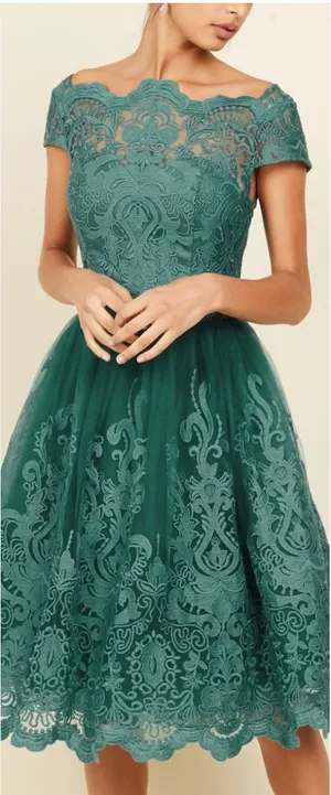 NWT Chi Chi London Teal Green Knee Length Sheath Cocktail Dress XS thumbnail 1