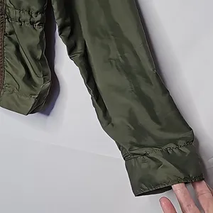 Lucky Brand military style army green zip up warm utility jacket sz Medium thumbnail 4