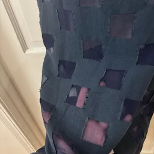 Onia Sheer Patchwork Coverup Midi Dress S Navy Boho Beach Chic Luxury Resort thumbnail 4