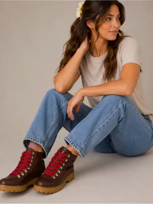 Brown Faux Leather Ankle Booties thumbnail 1