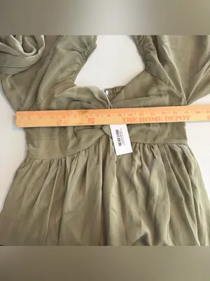 Baltic born Dione midi dress dusty Olive green size medium‎ nwt wedding event thumbnail 5
