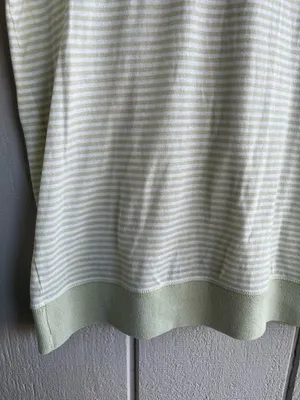 Giorgio Armani Striped Cotton Tee in Dreamy Soft Sage Green Size 50 Italy thumbnail 4