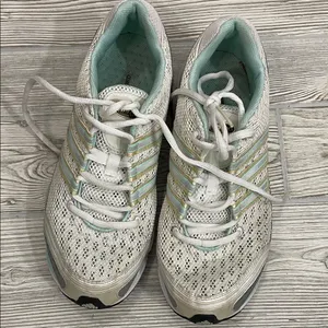 Adidas Women's White and Mint Sneakers thumbnail 1