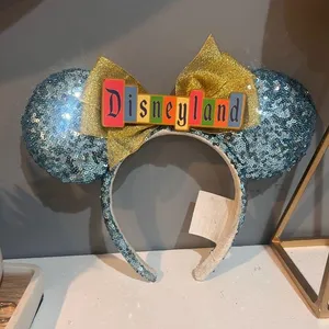 Disney Blue Sequin Bow Headband thumbnail 1