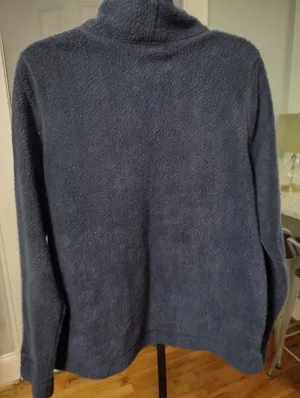 LL bean Navy Fleece Cozy Cottage FunnelNeck thumbnail 4