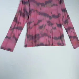 By Anthropologie Size-XL Women Tie-Dye Mesh Turtleneck‎ Top Pink Purple thumbnail 6