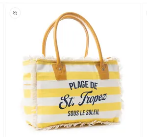 Myra Bags Saint Tropez Tote Bag-Yellow/Stripe thumbnail 2
