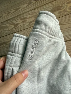 Athleta Grey Sweat Shorts m spot on the back in pic thumbnail 4