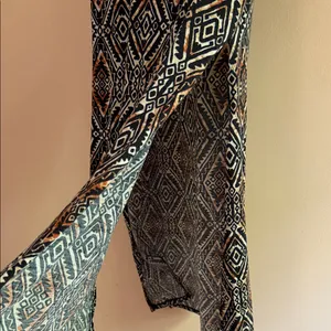 Women’s Printed Maxi Skirt in Black and Brown thumbnail 3