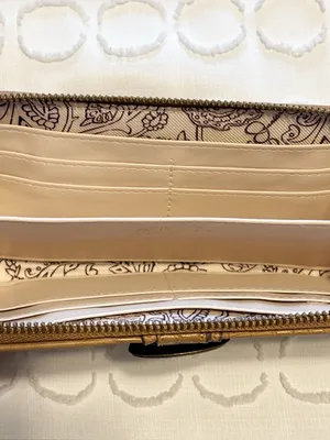 Jessica Simpson Daphne Zip Around Wallet Wristlet Wheat Tan Western Boho NWT thumbnail 6