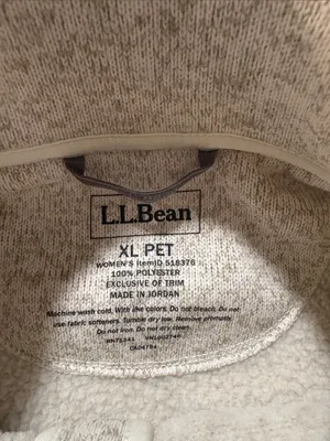 L.L. Bean women's size XL petite Cream Fleece Full-Zip Vest gorp pata thumbnail 5