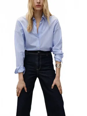 Mango Catherin Rinse-Wash Culotte Jeans NWT Open Blue Size 4 (EUR 36) thumbnail 6