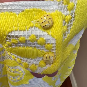 Maeve by Anthropologie NWT Yellow Embroidered Lace Mini Dress Size 6 thumbnail 6