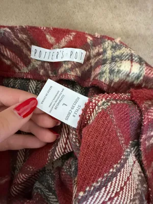 Potter's Pot Red Plaid Wool Mini Skirt thumbnail 4