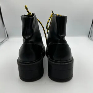 Skechers Platform Ankle Boots Black Yellow Lace Up Combat ChunkyWomen 7.5 Grunge thumbnail 6
