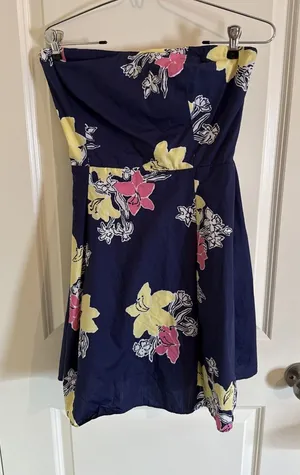 Lilly Pulitzer Strapless Fit Flare Dress Lady Loves Flowers Sz 10 Preppy Resort thumbnail 1