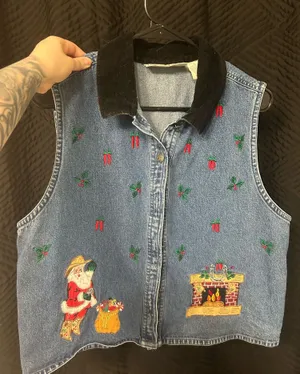 VTG Rhythm Blue Christmas Vest thumbnail 1