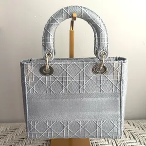 Christian Dior Lady D-Lite Bag Cannage Embroidered Canvas Medium thumbnail 2