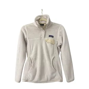 Patagonia Off White Pullover Quarter Zip Fleece Sweatshirt Jacket Women's XS thumbnail 2
