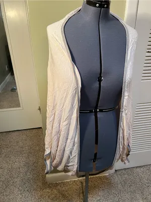 H.I.P. Women’s Size Large Open Front Circle Cardigan Top Light Pink Beige Gray thumbnail 3