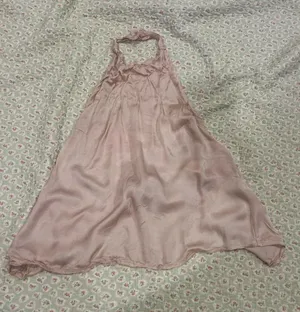Anthropologie Pale Blush Pink Silk Halter Top thumbnail 1