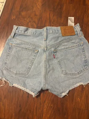 Levi’s 501 Denim Shorts High-Rise Distressed thumbnail 2
