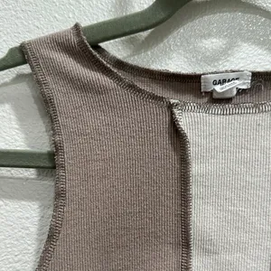 Garage Brown Crop Tank Top with Cut Out Design thumbnail 3