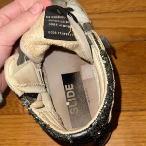Golden Goose High-Top Sneakers in Gray & Green Sparkles thumbnail 8