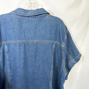 VTG Adriana Plus Size 26 Denim Top Y2K Button Red‎ Floral Patchwork Western 551 thumbnail 8