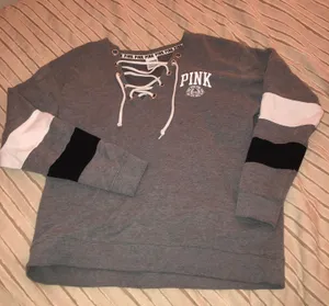 PINK Victoria’s Secret Lace Up Sweatshirt thumbnail 1