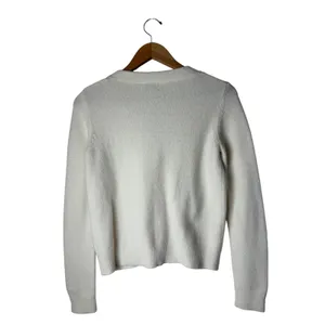 The Drop Francine V Neck Cardigan‎ Women Small Ivory Knit Cozy Fuzzy Sweater thumbnail 3