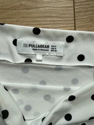 Pull&Bear White One-Shoulder Polka Dot Top with Black Dots thumbnail 2