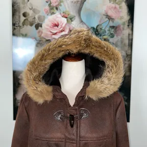 Gorgeous Marc New York Coyote Fur Trim Toggle Coat! thumbnail 3