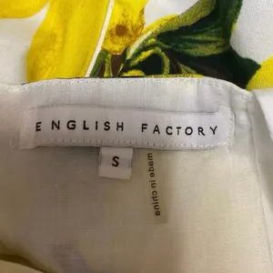 English Factory White Yellow Lemon Short Puff Sleeve Fit & Flare Mini Dress S thumbnail 4