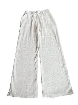 Brandy Melville Cream Wide Leg Sweatpants Waffle Knit Stretch Size Small Women's thumbnail 7