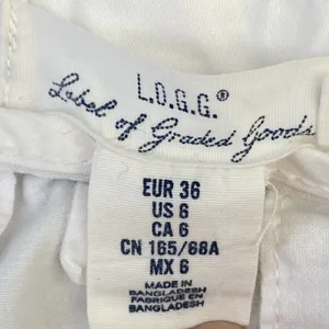 H&M LOGG White Cotton Casual Chino Cuffed Shorts Womens 6 thumbnail 7