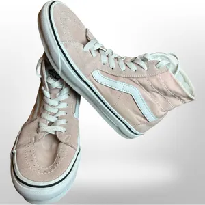 Pink & White Vans High-Top Sneakers – Women’s 6.5/ Men’s 5 thumbnail 3
