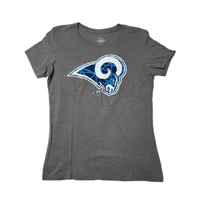 Majestic Los Angeles Rams T Shirt Women’s M Gray NFL Football Graphic Flawed thumbnail 4