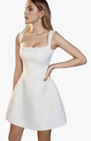Amazon Square Neck Satin Mini Dress thumbnail 1