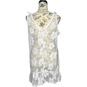 Miken Swim (M) Sheer Dress Tie-Shoulder Ruffle Swimwear Bathing Suit Cover-Up thumbnail 4