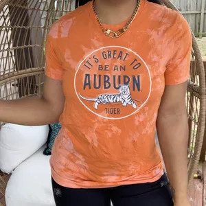 Auburn Tigers Bleach Splatter Graphic Tee SZ M thumbnail 2