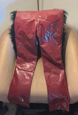 Hollister Social Tourist Leather Pants Red Straight-Leg thumbnail 1