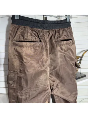 Vintage Y2K brown cargo pants satin look waterproof snap punk whimsigoth alt S thumbnail 5