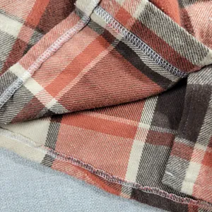 Womens‎ Shirt Size M Orange Plaid Flannel Button Down Long Sleeve Shaket Casual thumbnail 2