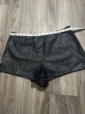 Victoria's Secret Black, Faux Leather Short Shorts thumbnail 3
